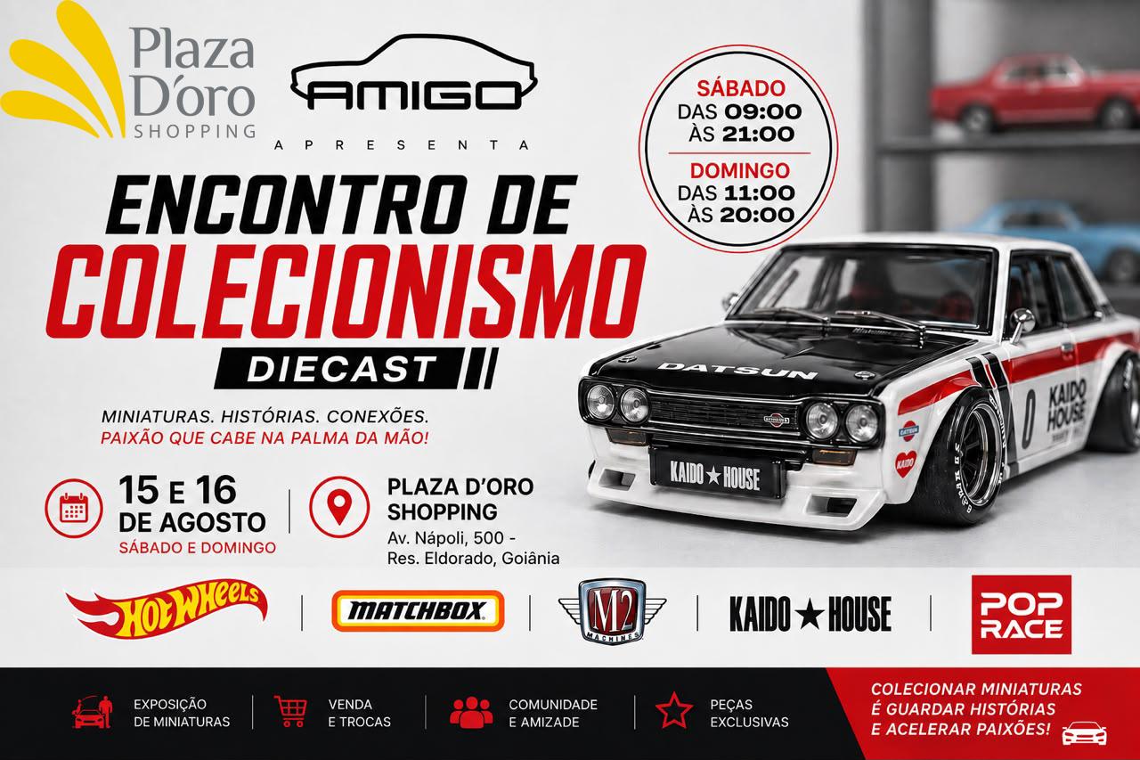 15 e 16/08: Encontro de Colecionismo Diecast com campeonato de customização de miniaturas chega ao Plaza D’Oro Shopping